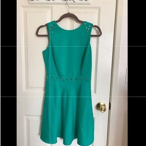 Green dress backless